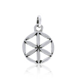 Small Mandala Flower of Life Silver Pendant TPD3980