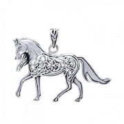 Brigid Ashwood Stable Celtic Horse Sterling Silver Pendant TPD3994