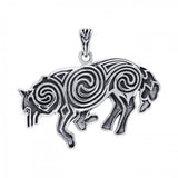 Brigid Ashwood Fierce Wolf ~ Sterling Silver Pendant TPD3997