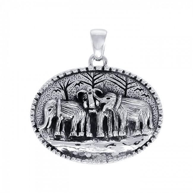 Elephant Herd Pendant TPD4081 - Jewelry