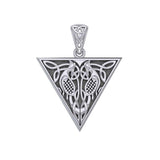 Celtic Bird in Triangle Shape Silver Pendant TPD4120