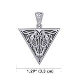 Celtic Bird in Triangle Shape Silver Pendant TPD4120