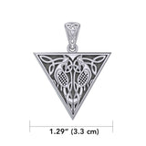 Celtic Bird in Triangle Shape Silver Pendant TPD4120