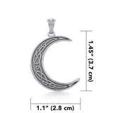 Celtic Crescent Moon Silver Pendant TPD4135 - Jewelry