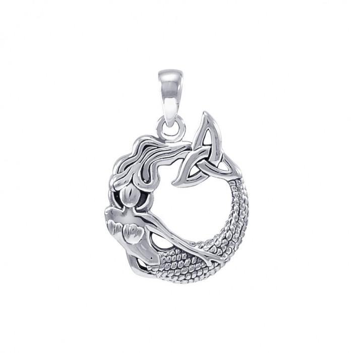 Mermaid with Trinity Knot Sterling Silver Pendant TPD4154 - Jewelry