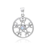 Colgante de plata de ley con pentáculo y luna creciente TPD4226