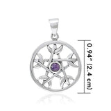 Colgante de plata de ley con pentáculo y luna creciente TPD4226