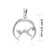 Cat Crescent Moon Pendant TPD4234 - Jewelry