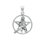 Salem Witch with Pentacle Sterling Silver Pendant TPD4247