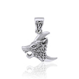 Wolf Crescent Moon Pendant TPD4271 - Jewelry