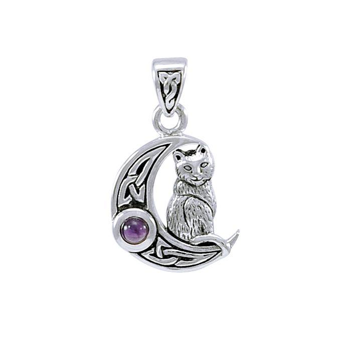 Celtic Moon Cat Pendant TPD4289 - Jewelry