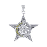 Celestial Triquetra and Five-Pointed Star Sterling Silver Pendant TPD4361