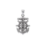 Anchor with Wheel Silver Pendant TPD4417 - Jewelry