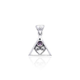 AA Heart in Recovery Sterling Silver Pendant With Gem TPD442