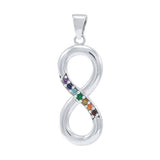 Symbol of Infinity with Gemstone Sterling Silver Pendant TPD4457 - Jewelry