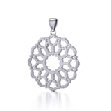 Rose Window Silver Celtic Pendant TPD447 - Jewelry