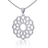 Rose Window Silver Celtic Pendant TPD447 - Jewelry