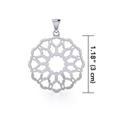 Rose Window Silver Celtic Pendant TPD447