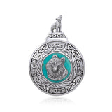 Celtic Knot Wolf Medallion Pendant TPD4630 - Jewelry