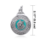 Celtic Knot Wolf Medallion Pendant TPD4630 - Jewelry