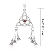 Seven Triquetra Silver Pendant with Gemstone TPD4762