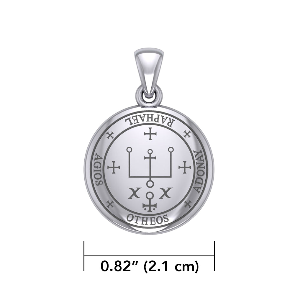 Sigil of the Archangel Raphael Small Sterling Silver Pendant TPD4784