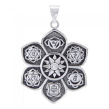 Large Chakra Symbols Sterling Silver Pendant TPD4794 - Jewelry