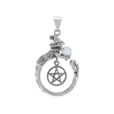 Sterling Silver Witch Pendant with Crystal ball TPD4857 - Jewelry