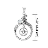 Sterling Silver Witch Pendant with Crystal ball TPD4857 - Jewelry