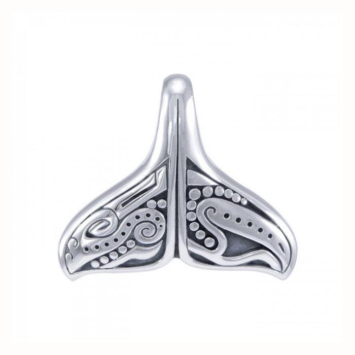 Whale Tail Aboriginal Sterling Silver Pendant (Large Version) TPD4877 - Jewelry