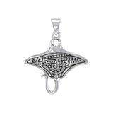 Manta Ray Aboriginal Sterling Silver Pendant TPD4878 - Jewelry