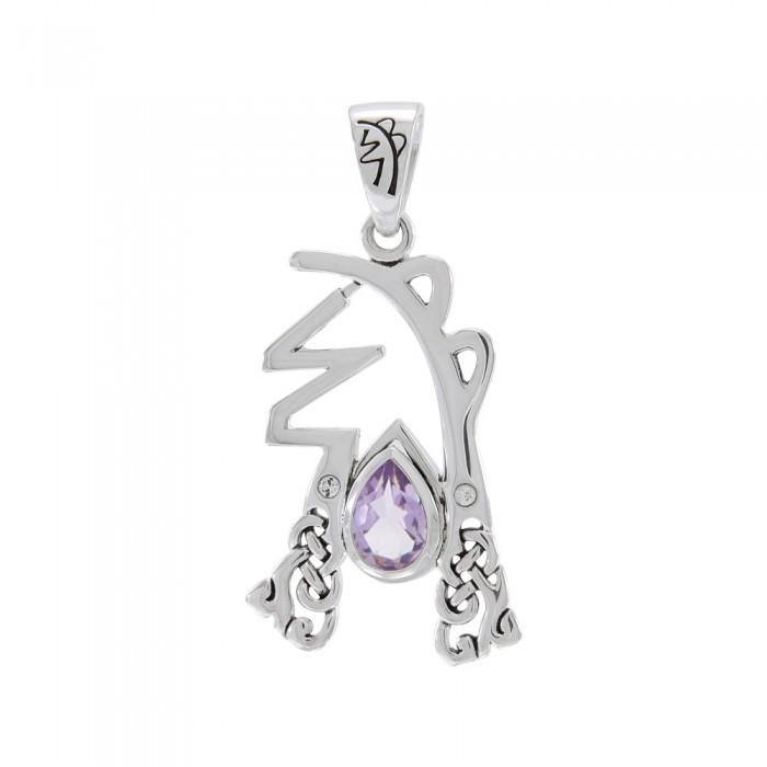 Sei Hei Ki Symbol from Reiki Collection Sterling Silver Pendant with Gemstone TPD4922 - Jewelry