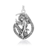 Celtic Mermaid Goddess Sterling Silver Pendant TPD4940