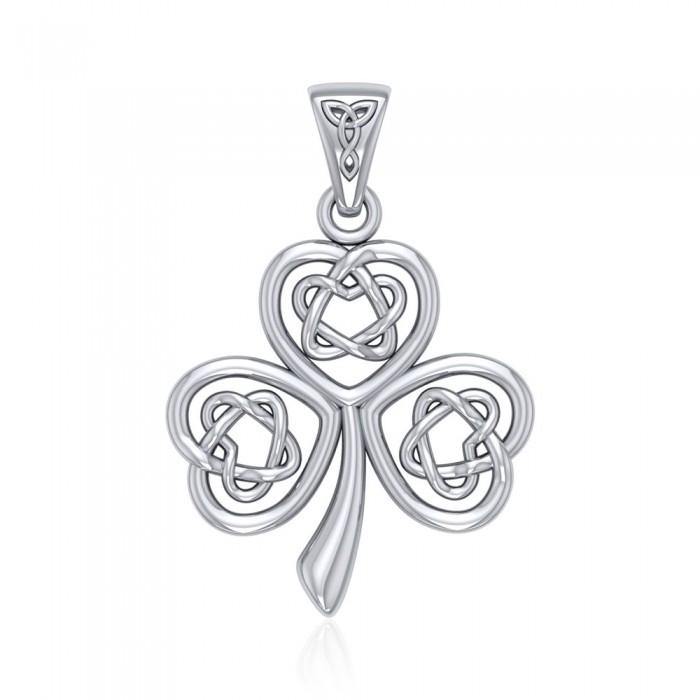 A happy chance in a Shamrock ~ Sterling Silver Jewelry Pendant TPD4968 - Jewelry