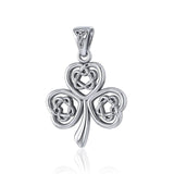 A happy chance in a Shamrock ~ Sterling Silver Jewelry Pendant TPD4968 - Jewelry