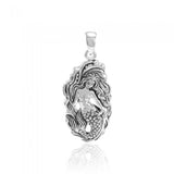 Mermaid Goddess with Wave Sterling Silver Pendant TPD5010 - Jewelry