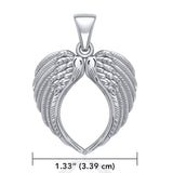 Feel the Tranquil Angel Wings ~ Sterling Silver Jewelry Large Pendant TPD5014