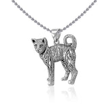 Celtic Cat Silver Pendant TPD5018 - Jewelry