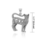 Celtic Cat Silver Pendant TPD5019 - Jewelry