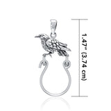 Mythical Raven Silver Charm Holder Pendant TPD5081 - Jewelry