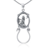 Baying Wolf Silver Charm Holder Pendant TPD5082