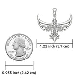 Phoenix with Fleur De Lis Sterling Silver Pendant TPD5089 - Jewelry