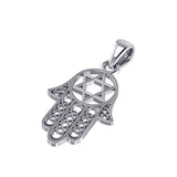 Hamsa Star of David Sterling Silver Pendant TPD5090 - Jewelry