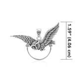 Owl Sterling Silver Charm Holder Pendant TPD5100 - Jewelry