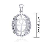 Ankh Sterling Silver Pendant with Natural Clear Quartz TPD5115 - Jewelry