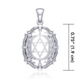 Star of David Sterling Silver Pendant with Natural Clear Quartz TPD5117 - Jewelry