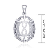 Infinity Sterling Silver Pendant with Natural Clear Quartz TPD5119 - Jewelry