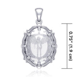 Michael Archangel Sterling Silver Pendant with Natural Clear Quartz TPD5121 - Jewelry