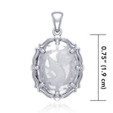 Beyond the dragon fierce presence - Sterling Silver Pendant with Natural Clear Quartz TPD5122 - Jewelry