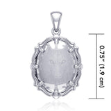Wolf in the Wilderness Sterling Silver Pendant with Natural Clear Quartz TPD5123 - Jewelry